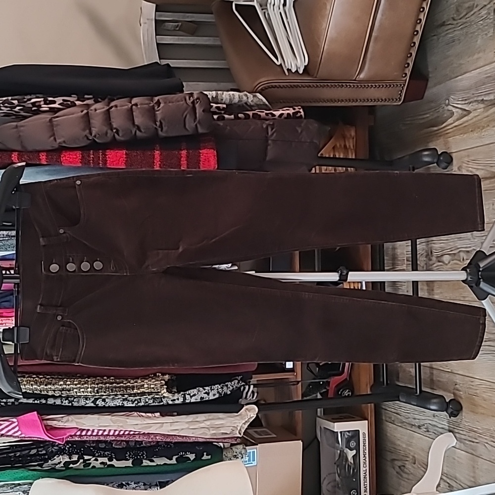 Cabi Button Fly Brown Corduroy Pants